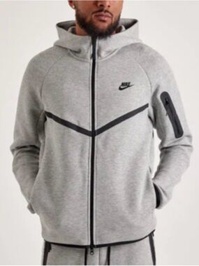 Nike Tech Fleece Windrunner Full Zip Hoodie Grey Black Men’s M